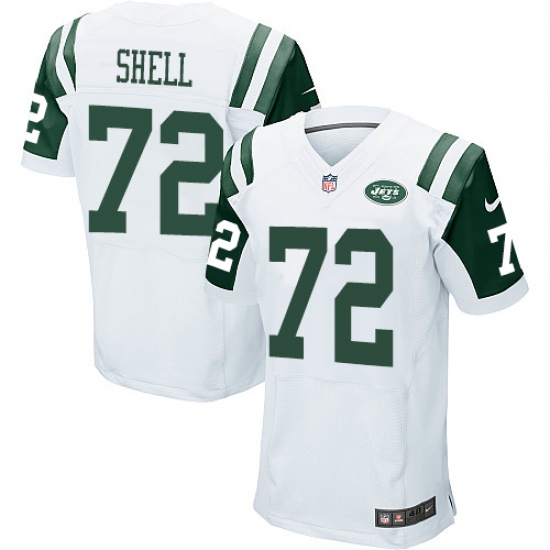 Men's Nike New York Jets #72 Brandon Shell Elite White NFL Jersey - Ujersey