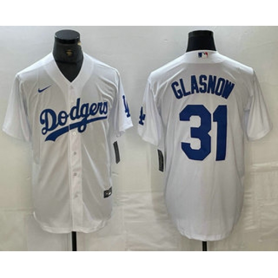 Men's Los Angeles Dodgers #31 Tyler Glasnow White Stitched Cool Base Nike Jerseys - Ujersey