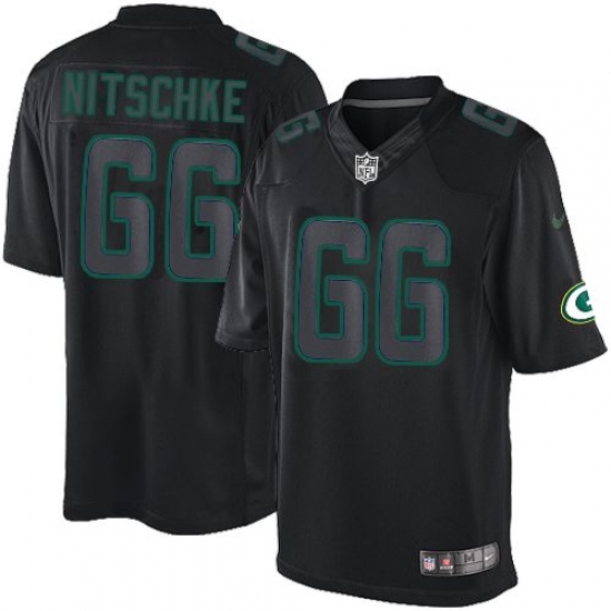 Men's Nike Green Bay Packers #66 Ray Nitschke Limited Black Impact NFL Jersey - Ujersey