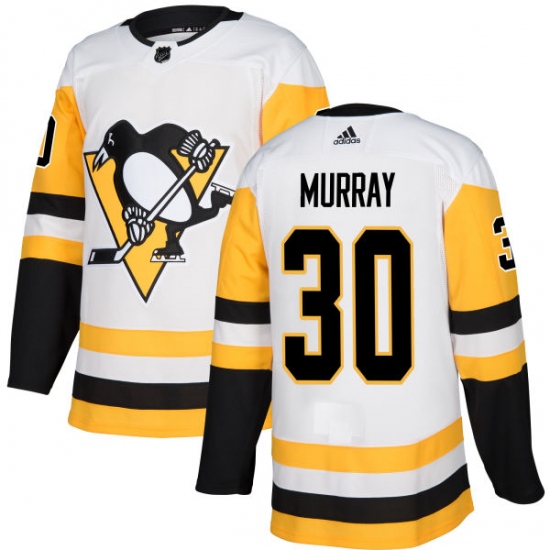 Men's Adidas Pittsburgh Penguins #30 Matt Murray Authentic White Away NHL Jersey - Ujersey