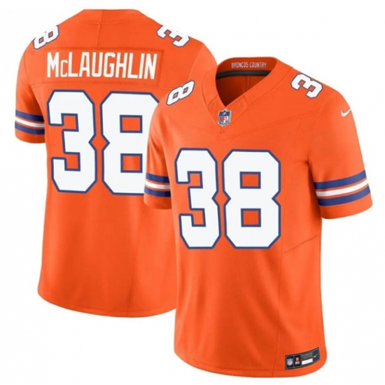 Men's Denver Broncos #38 Jaleel McLaughlin Orange F.U.S.E. Mile High Collection 1977 Throwback Vapor Limited Football Stitched Jersey - Ujersey