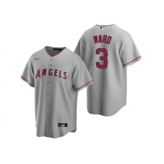 Men's Los Angeles Angels #3 Waylor Ward Grey Cool Base Stitched Jersey - Ujersey