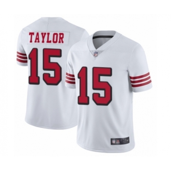 Men's San Francisco 49ers #15 Trent Taylor Limited White Rush Vapor Untouchable Football Jersey - Ujersey