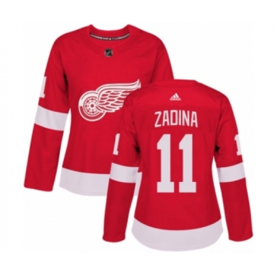 Women's Adidas Detroit Red Wings #11 Filip Zadina Premier Red Home NHL Jersey - Ujersey