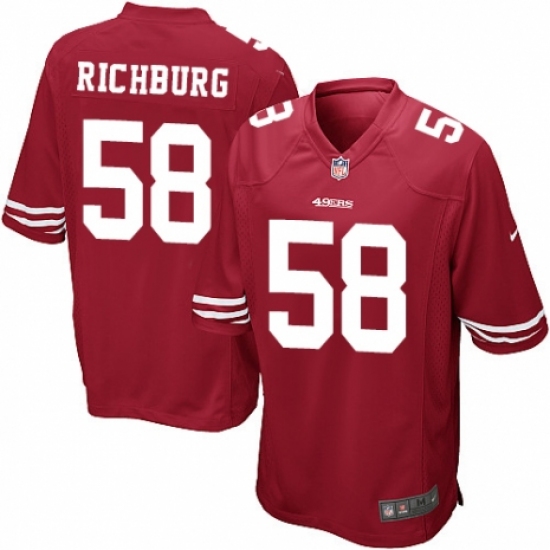 Men's Nike San Francisco 49ers #58 Weston Richburg Game Red Team Color NFL Jersey - Ujersey