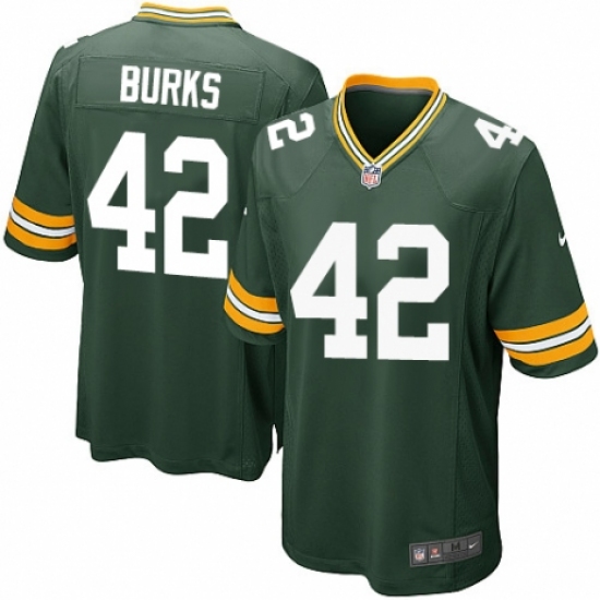 Men's Nike Green Bay Packers #42 Oren Burks Game Green Team Color NFL Jersey - Ujersey