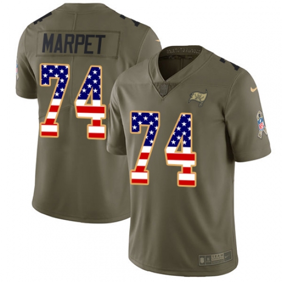 Youth Nike Tampa Bay Buccaneers #74 Ali Marpet Limited Olive/USA Flag 2017 Salute to Service NFL Jersey - Ujersey