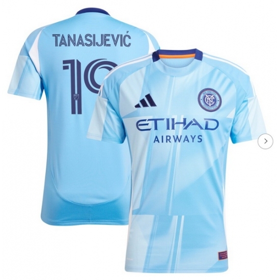 Men's New York City FC Strahinja Tanasijević adidas Light Blue 2025 The Excelsior Kit Replica Player Jersey - Ujersey