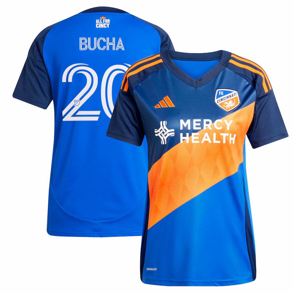 Women's FC Cincinnati Pavel Bucha adidas Blue 2025 Orange and Blue Legacy Kit Replica Jersey