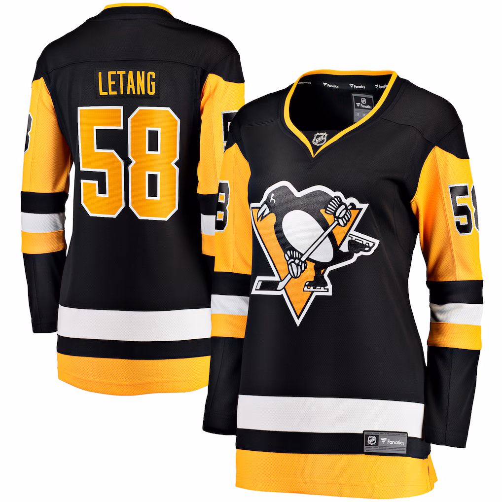 Women's Pittsburgh Penguins Kris Letang Fanatics Black Home Breakaway Player Jersey - ujerseystore