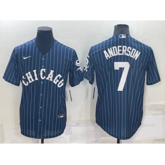Men's Chicago White Sox #7 Tim Anderson Navy Cool Base Stitched Jersey - Ujersey