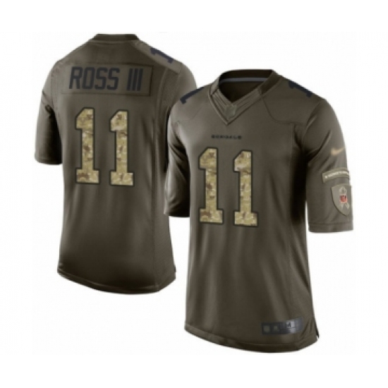 Men's Cincinnati Bengals #11 John Ross Elite Green Salute to Service Football Jersey - Ujersey