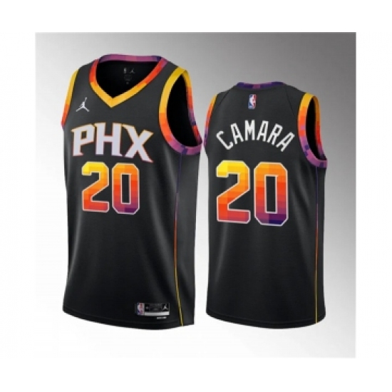 Men's Phoenix Suns #20 Toumani Camara Black 2023 Draft Statement Edition Stitched Basketball Jersey - Ujersey