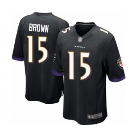 Men's Baltimore Ravens #15 Marquise Brown Game Black Alternate Football Jersey - Ujersey