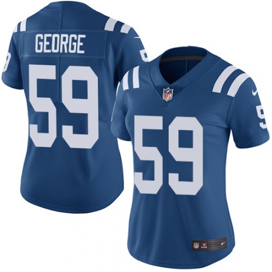 Women's Nike Indianapolis Colts #59 Jeremiah George Royal Blue Team Color Vapor Untouchable Limited Player NFL Jersey - Ujersey