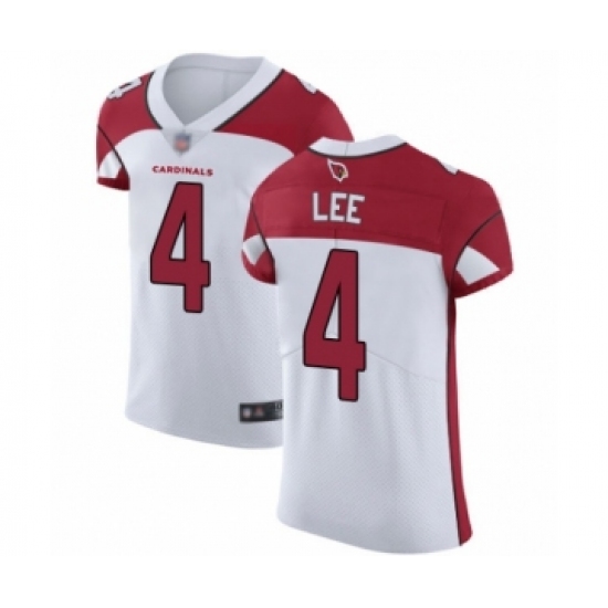 Men's Arizona Cardinals #4 Andy Lee White Vapor Untouchable Elite Player Football Jersey - Ujersey