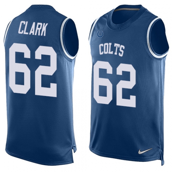 Men's Nike Indianapolis Colts #62 Le'Raven Clark Limited Royal Blue Player Name & Number Tank Top NFL Jersey - Ujersey