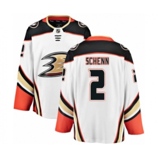Men's Anaheim Ducks #2 Luke Schenn Authentic White Away Fanatics Branded Breakaway NHL Jersey - Ujersey
