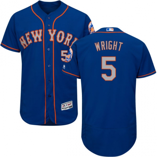 Men's Majestic New York Mets #5 David Wright Royal/Gray Alternate Flex Base Authentic Collection MLB Jersey - Ujersey