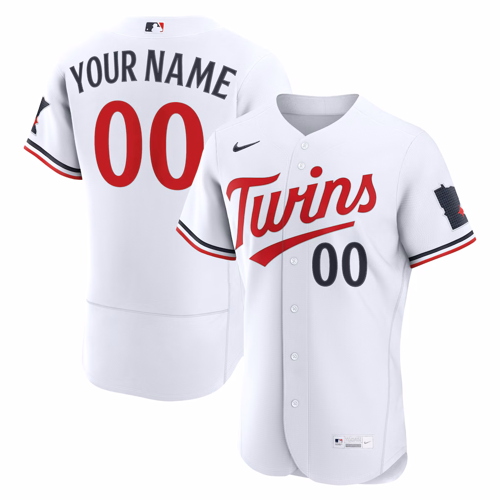 Men's Minnesota Twins Nike White Home Authentic Custom Jersey - Ujersey Shop