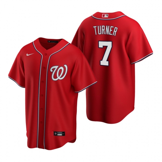 Men's Nike Washington Nationals #7 Trea Turner Red Alternate Stitched Baseball Jersey - Ujersey