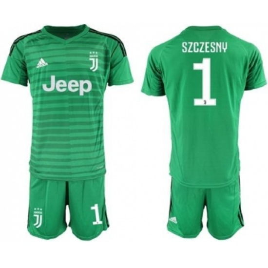 Juventus #1 Szczesny Green Goalkeeper Soccer Club Jersey
