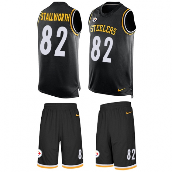 Men's Nike Pittsburgh Steelers #82 John Stallworth Limited Black Tank Top Suit NFL Jersey - Ujersey