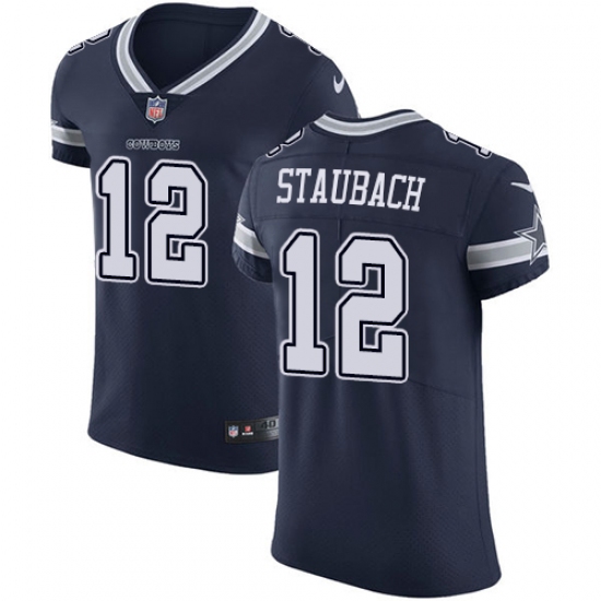 Men's Nike Dallas Cowboys #12 Roger Staubach Navy Blue Team Color Vapor Untouchable Elite Player NFL Jersey - Ujersey