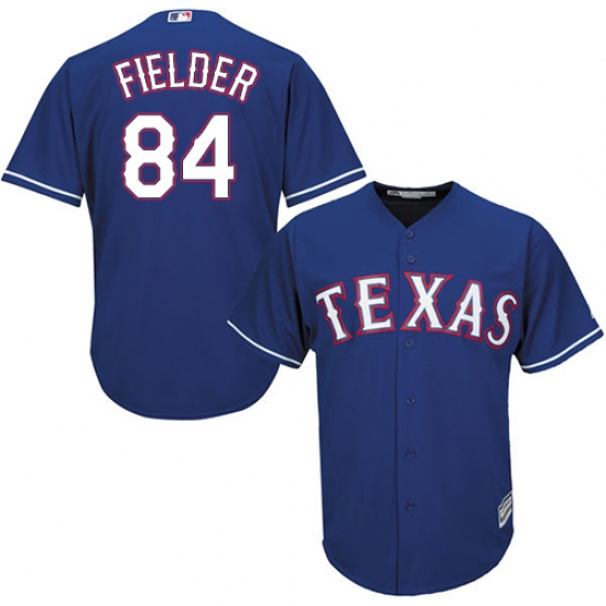 Men's Majestic Texas Rangers #84 Prince Fielder Replica Royal Blue Alternate 2 Cool Base MLB Jersey - Ujersey