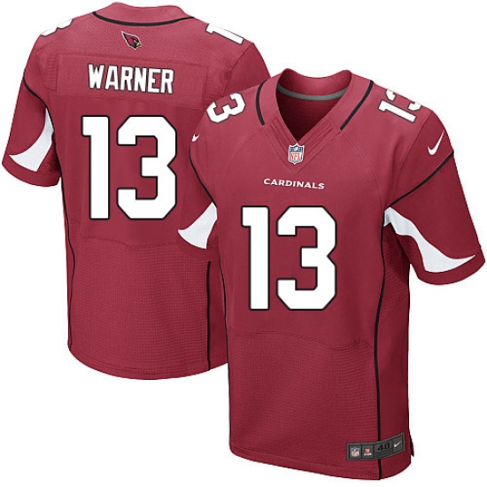 Men's Nike Arizona Cardinals #13 Kurt Warner Elite Red Team Color NFL Jersey - Ujersey