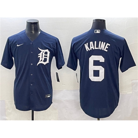Men's Detroit Tigers #6 Al Kaline Navy Cool Base Stitched Baseball Jersey - Ujersey