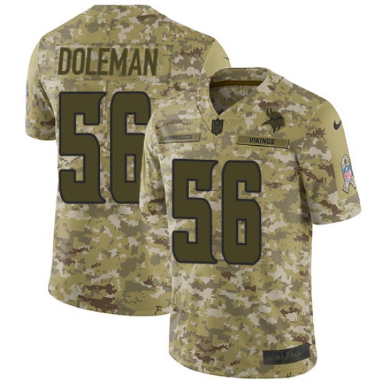 Men's Nike Minnesota Vikings #56 Chris Doleman Limited Camo 2018 Salute to Service NFL Jersey - Ujersey
