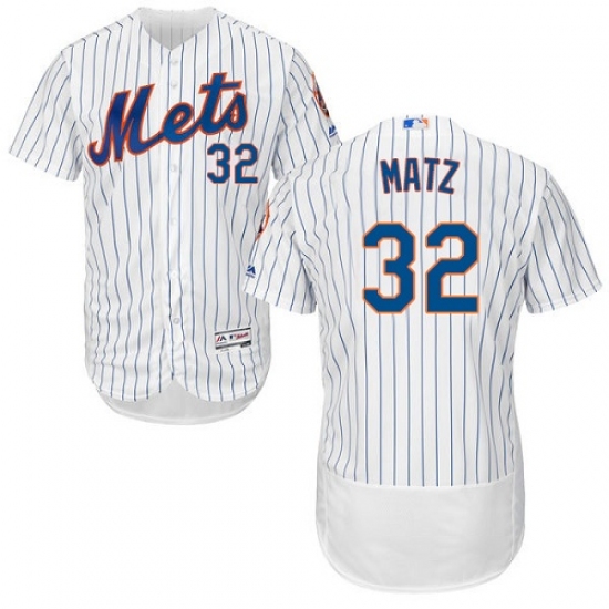 Men's Majestic New York Mets #32 Steven Matz White Home Flex Base Authentic Collection MLB Jersey - Ujersey