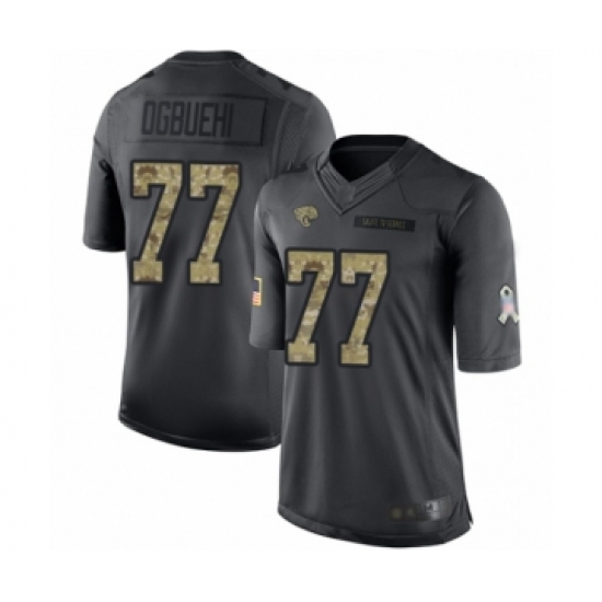 Men's Jacksonville Jaguars #77 Cedric Ogbuehi Limited Black 2016 Salute to Service Football Jersey - Ujersey