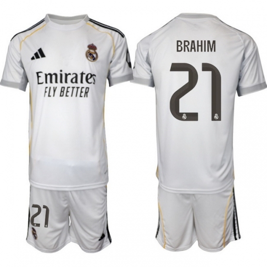 Men Real Madrid 2026 Soccer Jerseys White #21 BRAHIM
