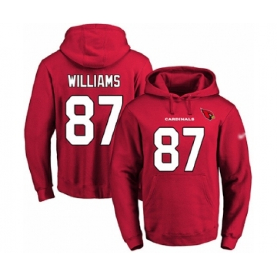 Football Men's Arizona Cardinals #87 Maxx Williams Red Name & Number Pullover Hoodie - Ujersey