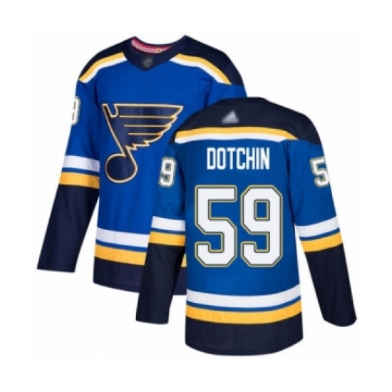 Men's St. Louis Blues #59 Jake Dotchin Authentic Royal Blue Home Hockey Jersey - Ujersey