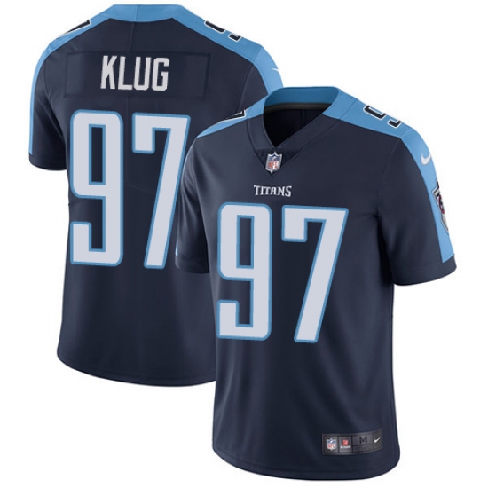 Men's Nike Tennessee Titans #97 Karl Klug Navy Blue Alternate Vapor Untouchable Limited Player NFL Jersey - Ujersey