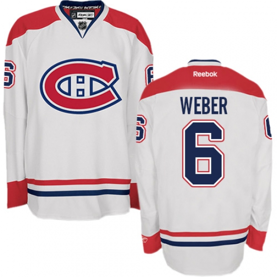 Youth Reebok Montreal Canadiens #6 Shea Weber Authentic White Away NHL Jersey - Ujersey