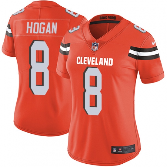 Women's Nike Cleveland Browns #8 Kevin Hogan Orange Alternate Vapor Untouchable Limited Player NFL Jersey - Ujersey