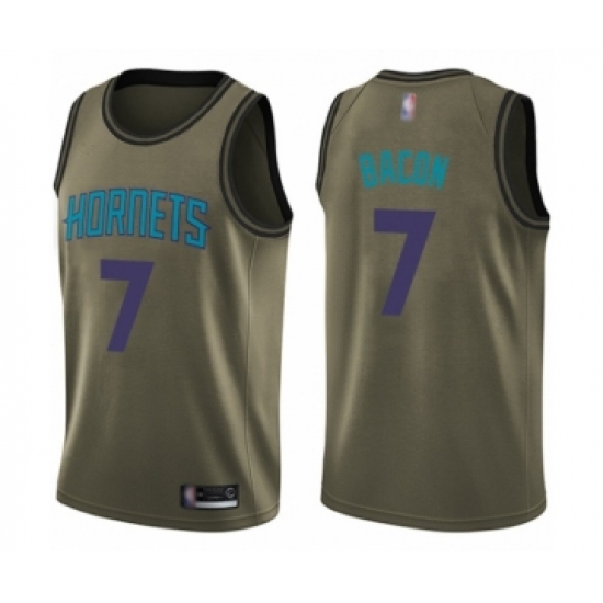 Men's Charlotte Hornets #7 Dwayne Bacon Swingman Green Salute to Service Basketball Jersey - Ujersey
