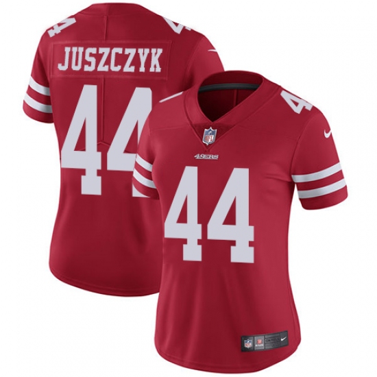 Women's Nike San Francisco 49ers #44 Kyle Juszczyk Elite Red Team Color NFL Jersey - Ujersey