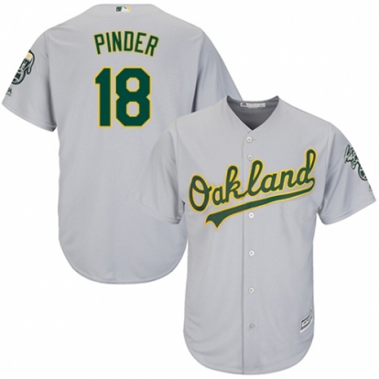 Youth Majestic Oakland Athletics #18 Chad Pinder Replica Grey Road Cool Base MLB Jersey - Ujersey