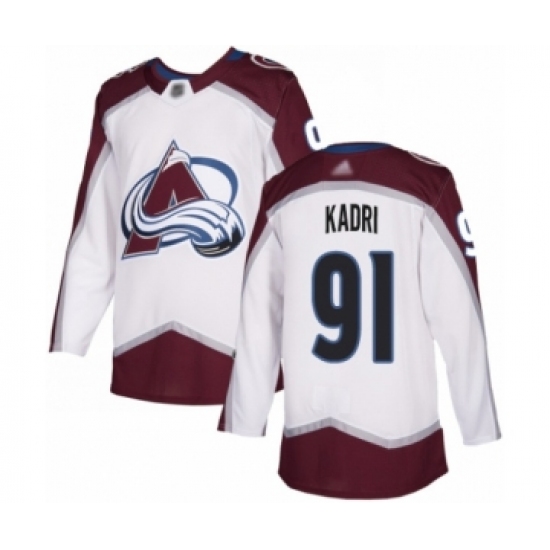 Youth Colorado Avalanche #91 Nazem Kadri Authentic White Away Hockey Jersey - Ujersey