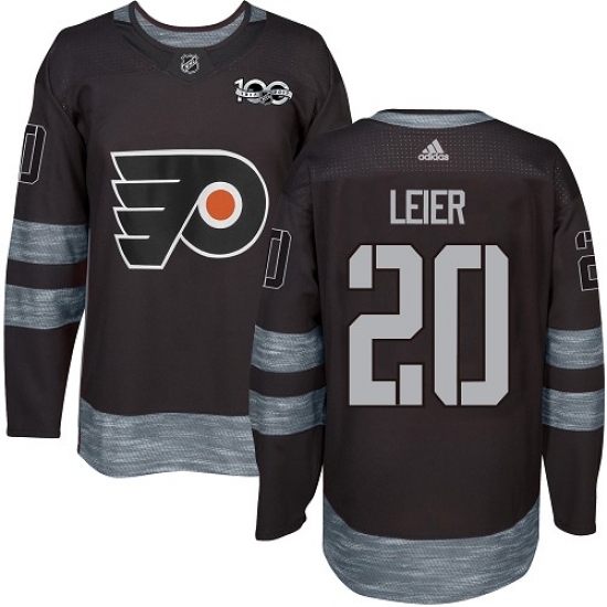 Men's Adidas Philadelphia Flyers #20 Taylor Leier Premier Black 1917-2017 100th Anniversary NHL Jersey - Ujersey
