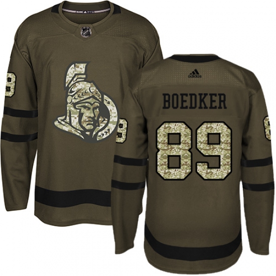 Men's Adidas Ottawa Senators #89 Mikkel Boedker Authentic Green Salute to Service NHL Jersey - Ujersey