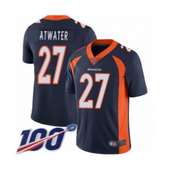 Men's Denver Broncos #27 Steve Atwater Navy Blue Alternate Vapor Untouchable Limited Player 100th Season Football Jersey - Ujersey