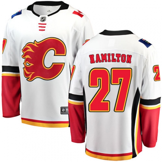 Youth Calgary Flames #27 Dougie Hamilton Fanatics Branded White Away Breakaway NHL Jersey - Ujersey