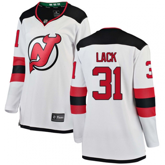 Women's New Jersey Devils #31 Eddie Lack Fanatics Branded White Away Breakaway NHL Jersey - Ujersey