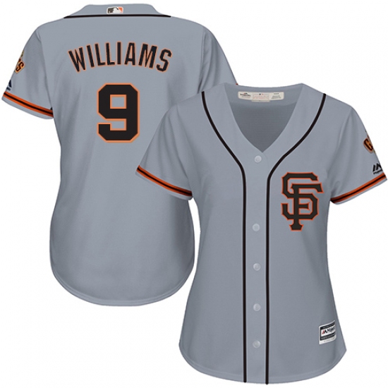 Women's Majestic San Francisco Giants #9 Matt Williams Replica Grey Road 2 Cool Base MLB Jersey - Ujersey